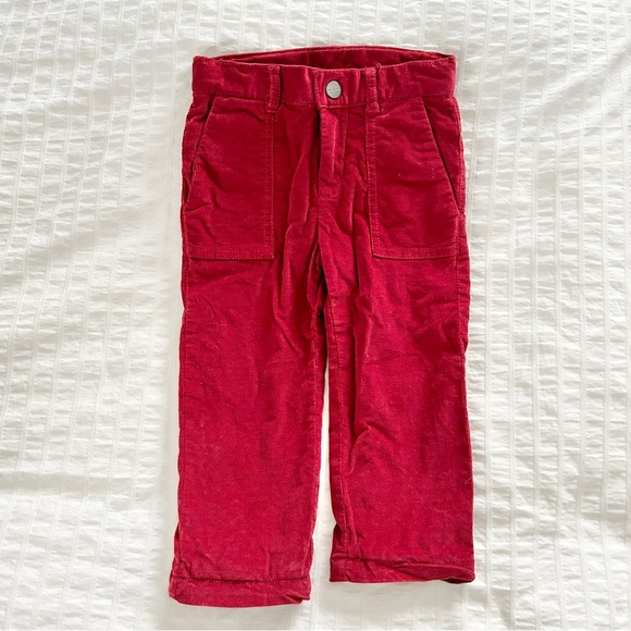 JACADI Velvet Style Corduroy Pants Red Sz 24m - Picture 1 of 3
